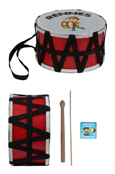 Rennes DVL-30RD Örf Aletleri Özel Tasarım Çocuk Davulu 30 cm - 2