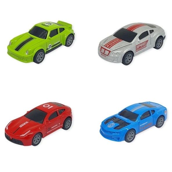 Çek Bırak Metal Küçük Arabalar 4'lü 8 cm - Yarış Arabaları ürün görseli