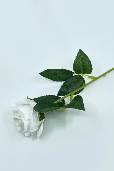 Yapay Gül Dalı Kadife 50 Cm Beyaz - 2