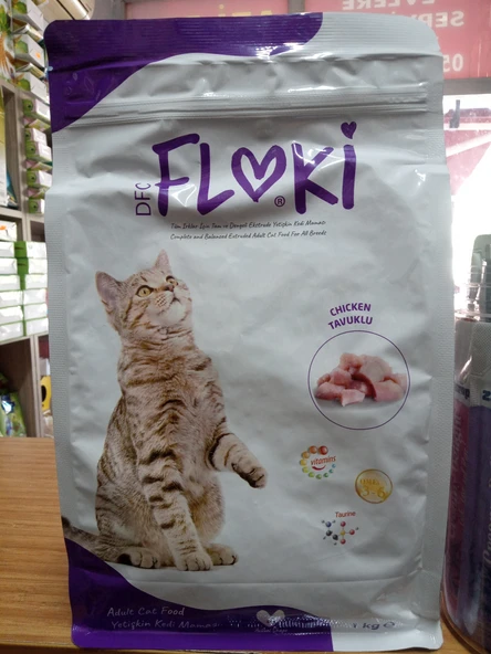 Floki Yetişkin Kuru Kedi Mama Tavuklu 1 kg X 2 PAKET