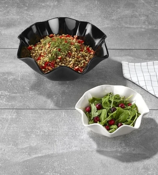 Külsan 10235 Beyaz 35cm Gastrobutik Dalgalı Kase