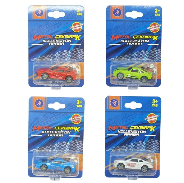 Çek Bırak Metal Küçük Arabalar 4'lü 8 cm - Yarış Arabaları - Resim 2