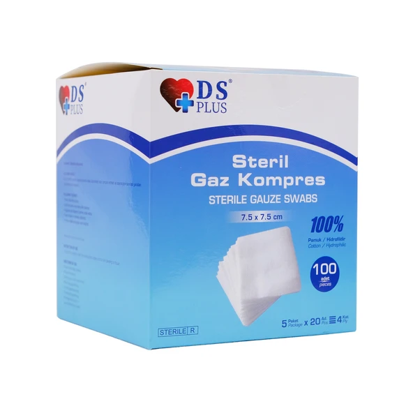 Gaz Kompres Sterıl 5Lı Zarf 100Lu Dsplus ürün görseli