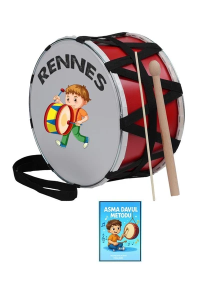 Rennes DVL-30RD Örf Aletleri Özel Tasarım Çocuk Davulu 30 cm - 1
