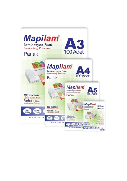 Mapi A-4 Laminasyon Filmi 125 Mic.Parlak 216x303 mm