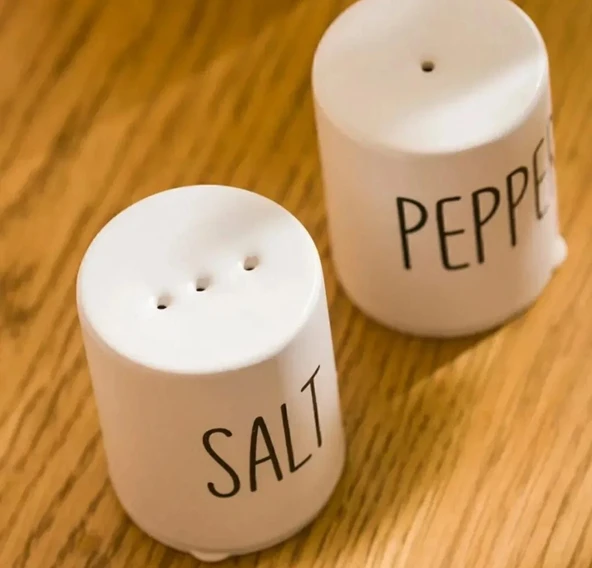 Baskılı Seramik Tuzluk ve Biberlik - 2