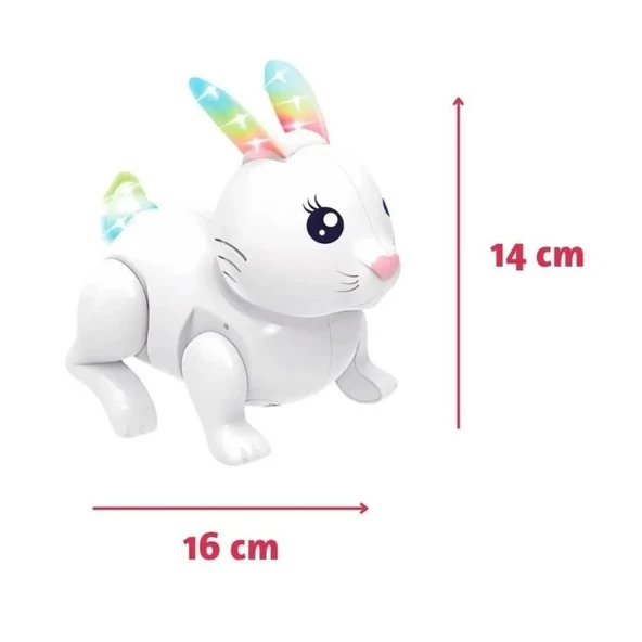 Pilli Tavşan Figür - Sesli Hareketli - 99777-1 - Beyaz - 2