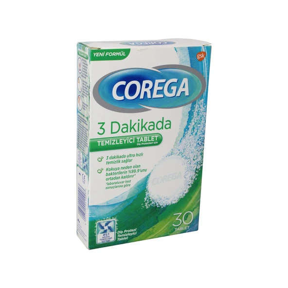 Corega Temizleyici Tablet 30 Adet - 3 Dakikada Temizlik ürün görseli