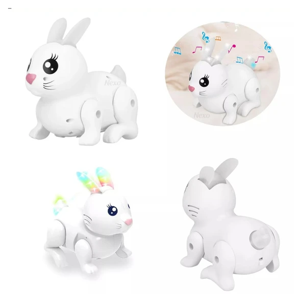 Pilli Tavşan Figür - Sesli Hareketli - 99777-1 - Beyaz - 4