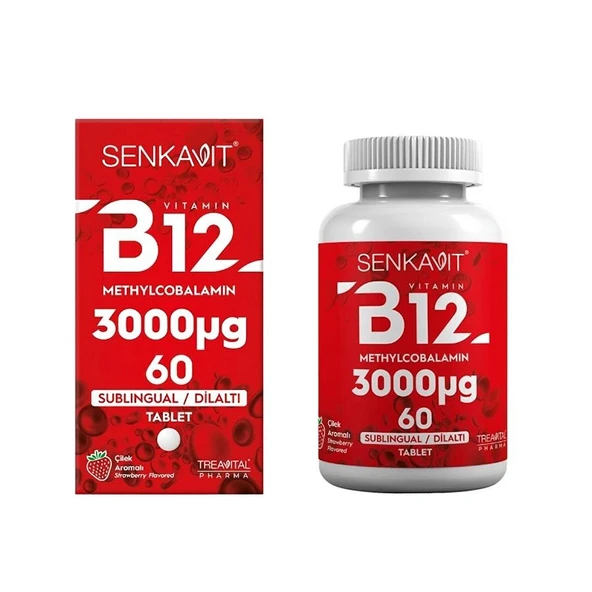 Senkavit B12 3000 mcg Dil Altı Sublingual 60 Tablet ürün görseli