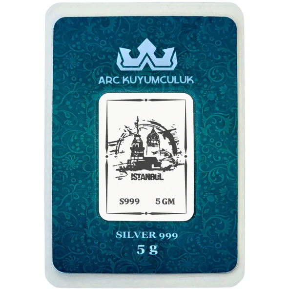 Tarih ve Kültürün Simgesi Olan İstanbul Temalı Hediyeye Özel 999 Ayar Gümüş Külçesi-671 ürün görseli