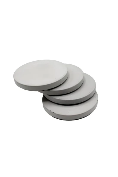 Beton Gri 4’lü Bardak Altlığı Seti ve Stand | Minimalist Modern Dekoratif Beton Altlık Takımı - 6