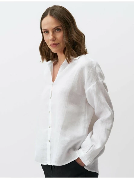 Jımmy Key Keten Kadın Gömlek 24SHOPYKTN - Resim 3