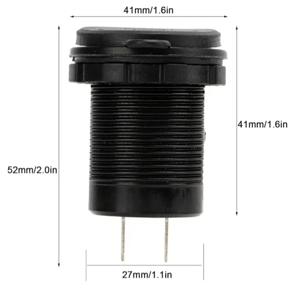 Oto Çakmaklık Şarj Soketi Marine Pano Tip 2 USB QC 3.0 Type-C PD Hızlı Şarj 12-24v - 6