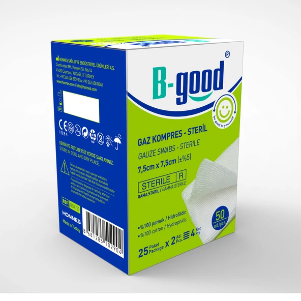 B Good Gaz Kompress 7,5cm x 7,5cm 50li ürün görseli
