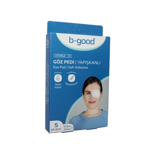 B-Good Steril Göz Pedi Yapışkanlı 6,5cm x 9,5cm 5li ürün görseli