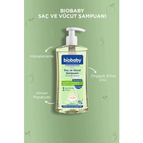Biobaby Saç ve Vücut Şampuanı 500 ml - Resim 2