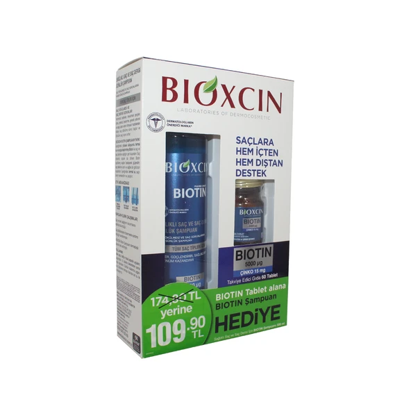 Bioxcin Biotin 5000 mg + Çinko 15 mg Tablet Biotin Şampuan Hediyeli ürün görseli