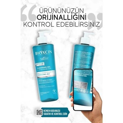 Bioxcin Acnium Yüz Yıkama Jeli Sebium Dengeleyici 500 ml - 1+1 Hediyeli - Resim 2