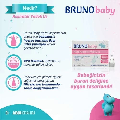 Bruno Baby Nazal Aspiratör Yedek Uçu 10lu - Resim 2