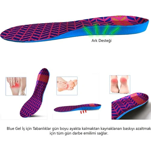 Active Team Darbe Emici Ark Desteği İş Ayakkabıları İçin Yumuşak Iç Tabanlık No: 36-40 - Resim 2