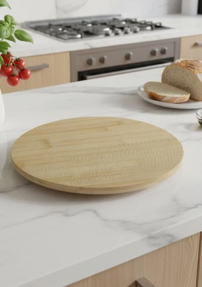 Bambu Döner Stantlı Sunumluk - 28 CM - 2