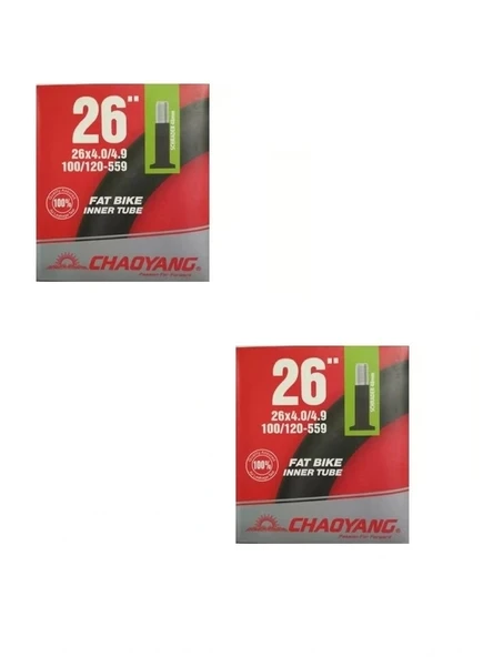 Chaoyang 26 Jant 26x4.0/4.9 (100/120-559) Fat Bike İç Lastiği AV 48 mm Kalın Sibop Kutulu X 2 Adet ürün görseli 1