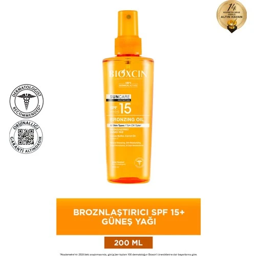 Bioxcin Sun Care Bronzlaştırıcı Güneş Yağı SPF15 200 ml ürün görseli