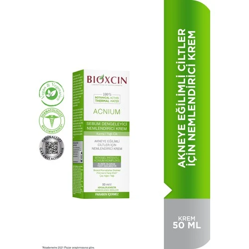 Bioxcin Acnium Sebum Dengeleyici Nemlendirici Krem 50 ml ürün görseli