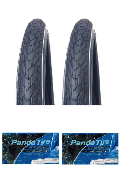 GRL 28 Jant 28x1.60 1 mm Zırhlı Reflektörlü 5101 Bisiklet Dış Lastiği X 2 Adet+Panda İç Lastik Seti