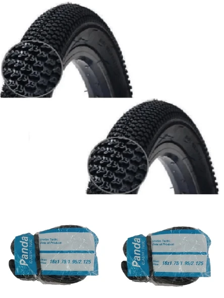 RFL 16 Jant 16x2.10 (54-305) Bisiklet Dış Lastiği D1698 X 2 Adet + Panda İç Lastik Seti ürün görseli 1