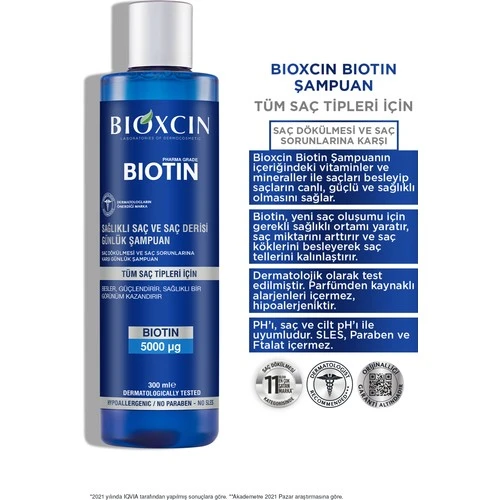 Bioxcin Biotin 5000 mg + Çinko 15 mg Tablet Biotin Şampuan Hediyeli - Resim 3