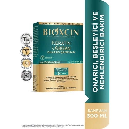 Bioxcin Şampuan Keratin Argan Onarıcı 300 ml ürün görseli