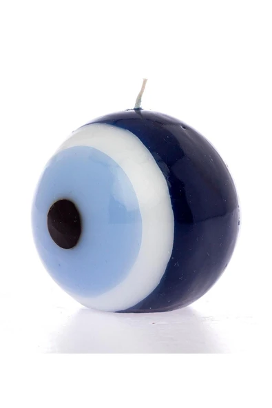 Nazar Boncuğu Yuvarlak Mum - Büyük - 2