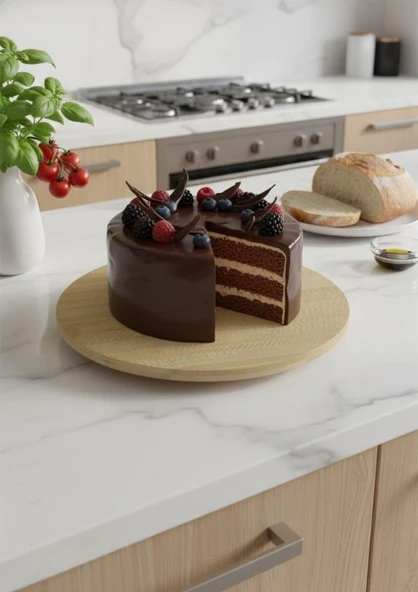 Bambu Döner Stantlı Sunumluk - 28 CM - 4