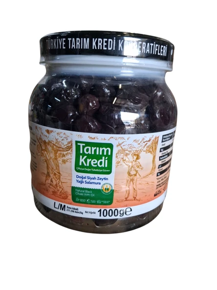 Tarım Kredi Yağlı Salamura Siyah Zeytim M-L 1 Kg ürün görseli