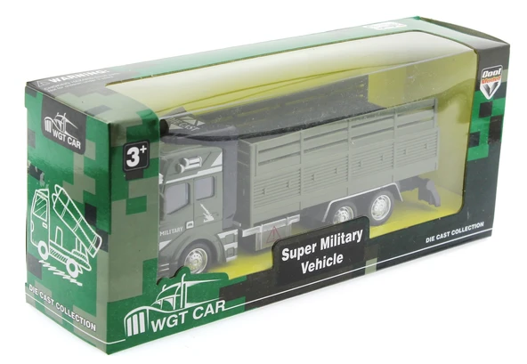 Sürtmeli Die Cast Metal Kasalı Askeri Kamyon - 6