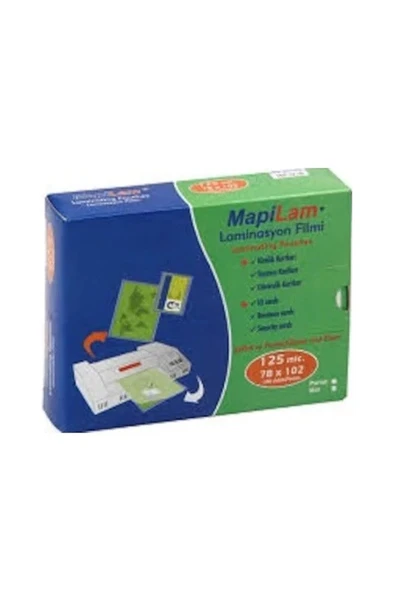 Mapi Laminasyon Filmi 125Mic.78X102 Parlak 100 Ad. A7 (a4 değildir)