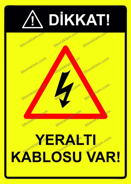 Dikkat  Yeraltı Kablosu Var Uyarı Levhası ürün görseli 1