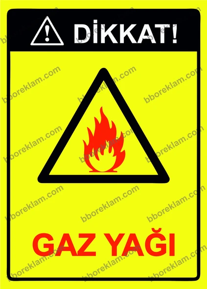 Dikkat! Gaz Yağı Uyarı Levhası ürün görseli 1