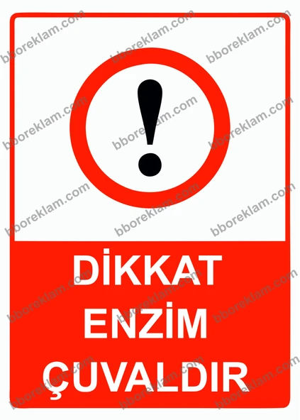 Dikkat Enzim Çuvaldır Uyarı Levhası ürün görseli 1