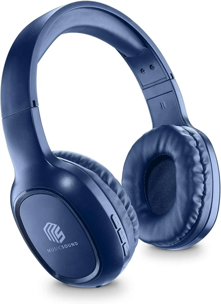 CELLULARLINE Music Sound Basic Bluetooth Kulak Üstü Kulaklik Mavi - 1