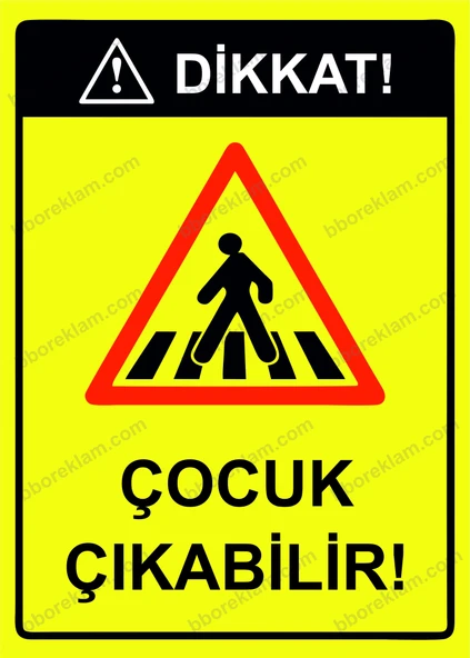 Dikkat! Çocuk Çıkabilir! Uyarı Levhası ürün görseli 1