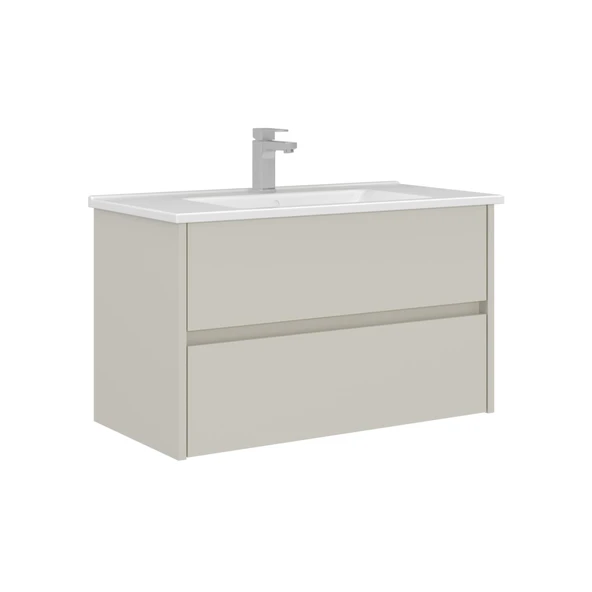 Orka Arno 85 cm Parlak Kaşmir Çekmeceli Banyo Dolabı Alt Modül Lavabo ürün görseli