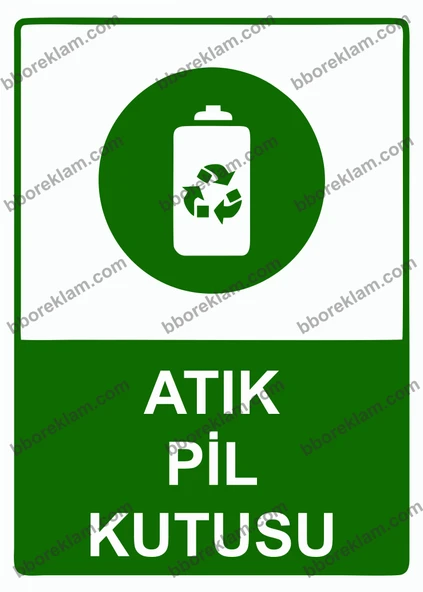 Atık Pil Kutusu Uyarı Levhası ürün görseli 1