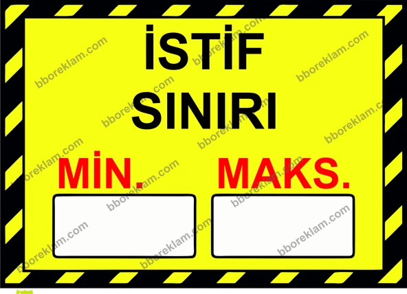 İstif Sınırı Min( ).Maks( ). Uyarı Levhası ürün görseli 1