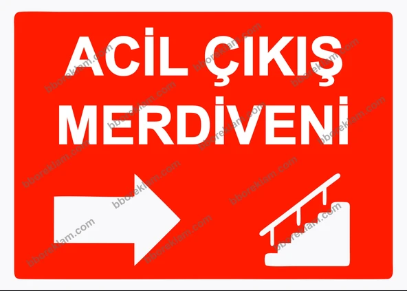 Acil Çıkış Merdiveni Uyarı Levhası ürün görseli 1