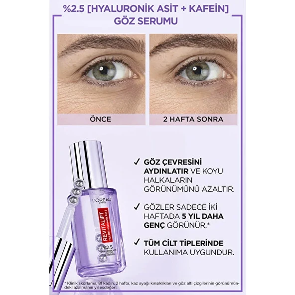 LOreal Paris Revitalift Filler Aydınlatıcı Göz Serumu 20 ml - Resim 7