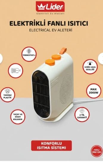 Lider Harza 2000 W Fanlı Isıtıcı - Resim 4