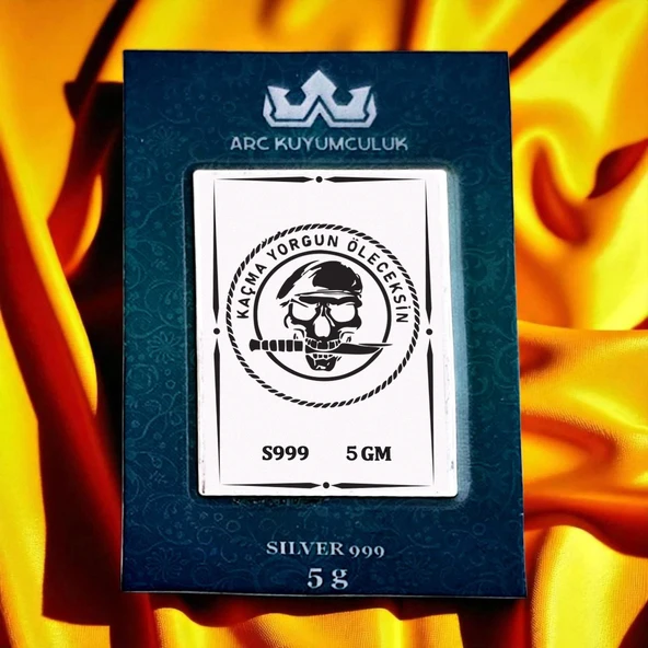 Kararlılığın ve Gücün Simgesi Olan Kaçma Yorgun Temalı Hediyeye Özel 999 Ayar Gümüş Külçesi-673